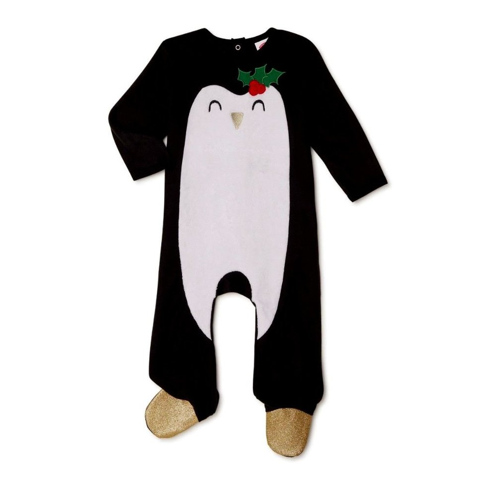 Holiday Time Penguin Pajama Sleeper for infants 18M
